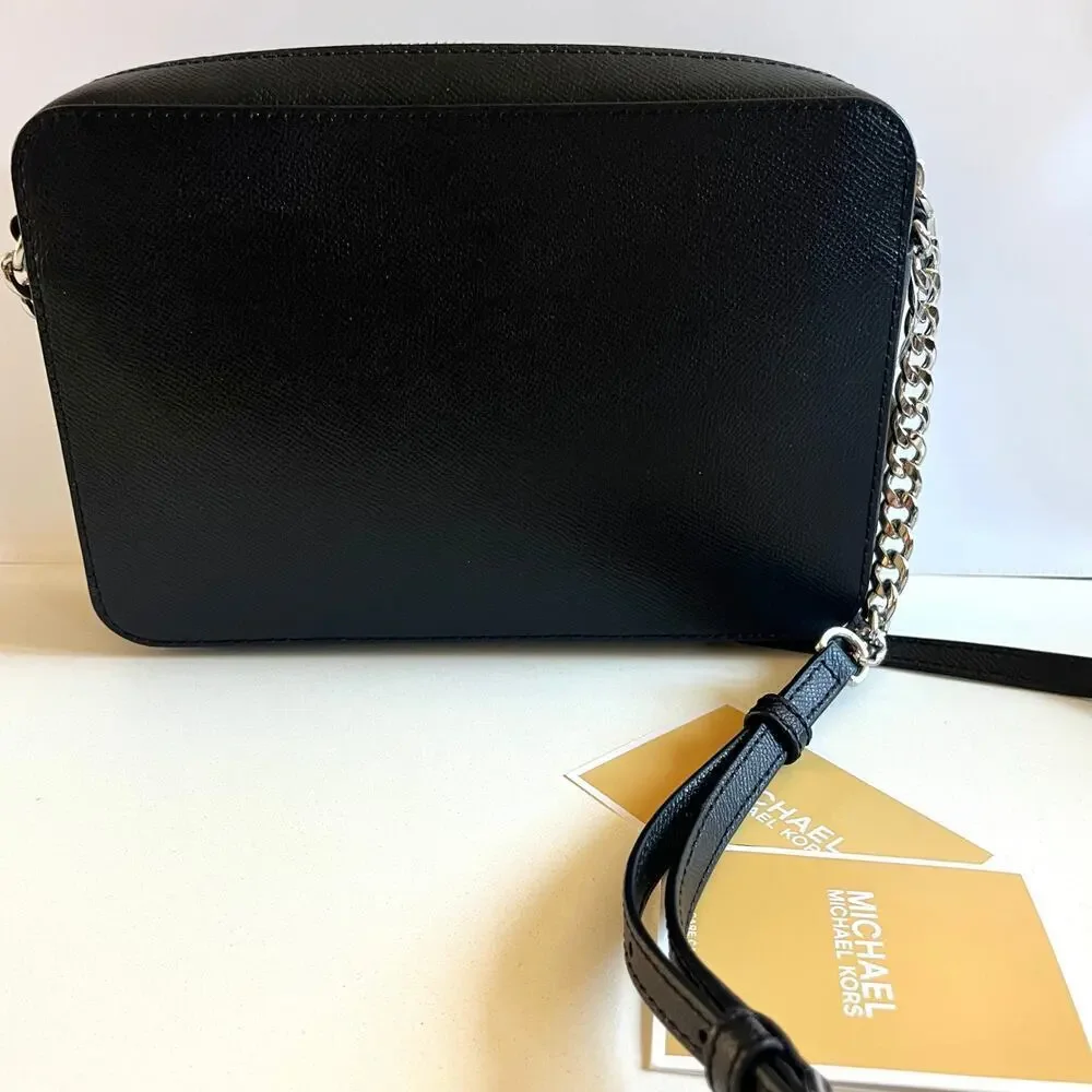 MICHAEL KORS NWT, Leather Black Jet Set Crossbody & Dust Bag